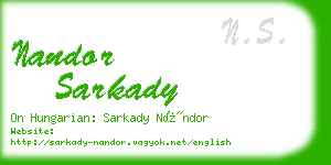 nandor sarkady business card